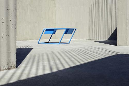 60 Blue Table By XYZ Integrated Architecture