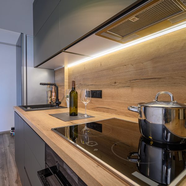 Modern luxury dark gray kitchen